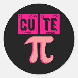 Adesivo Redondo Bonita Pie Day Cutie Matemática Mesa Pink Mat Peri