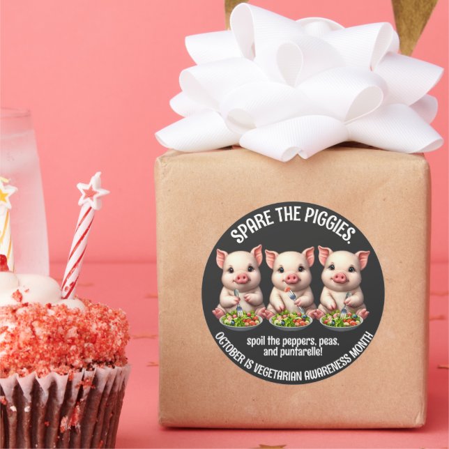 Adesivo Redondo Bonita pousa os pretos comendo saladas (Festa)