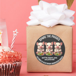 Adesivo Redondo Bonita pousa os pretos comendo saladas