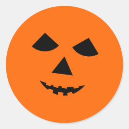 Adesivo Redondo Bonita Pumpkin Face Jack o Lanterna Halloween