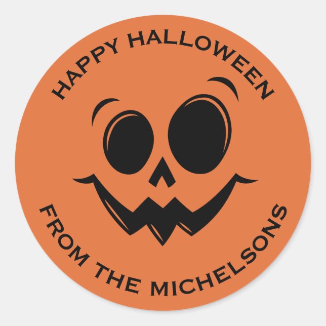 Adesivo Redondo Bonita queda de Halloween Jack O Lanterna Pumpkin  (Frente)