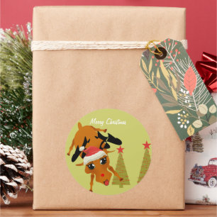 Adesivo Redondo Bonita Reindeer