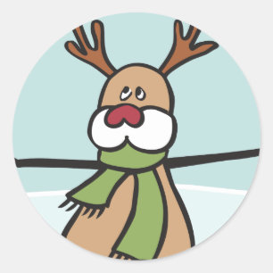 Adesivo Redondo Bonita Reindeer Dançante - Natal