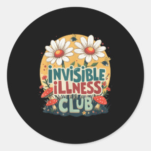 Adesivo Redondo Bonita Sociedade de Doenças Invisíveis, floral ocu