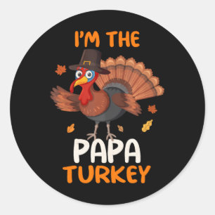 Adesivo Redondo Bonita, sou a família Papa Turquia.