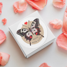 Bonita Vintage Grunge Butterfly Coração Feita Com