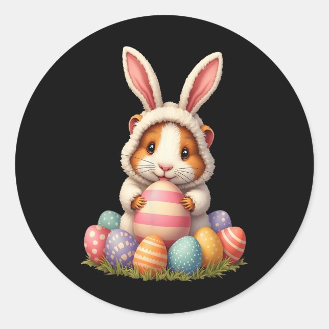 Adesivo Redondo Bonitão Páscoa Guiné Feliz Leste (Frente)