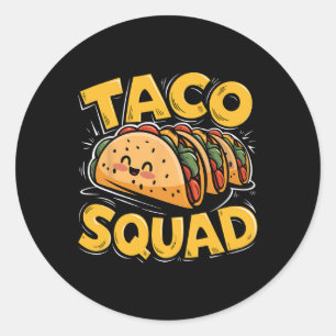 Adesivo Redondo Bonitão Taco Esquadrão mexicano Comida do Lover Ta