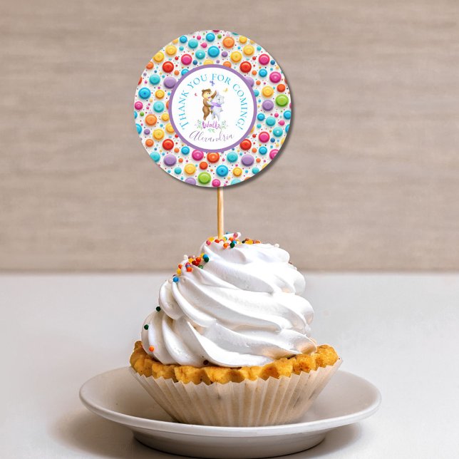 Adesivo Redondo Bonitas Bolinhas do arco-íris Waltz (Criador carregado)