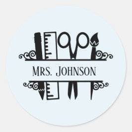 Adesivo Redondo bonitinho nome professor