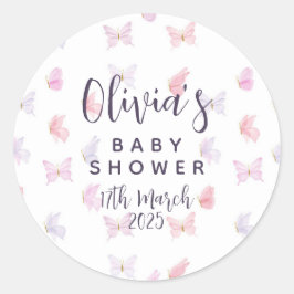 Adesivo Redondo Bonito Borboleta-Vaca-Vestígios.