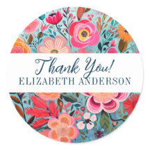 Bonito Botânica Girly Floral Obrigado