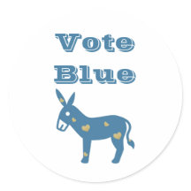 Bonito burro democrático e corações VOTA AZUL