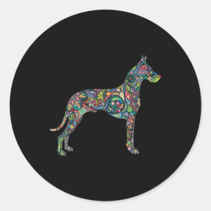 Adesivo Redondo Bonito Cachorro Totem Tatuagem Arte Hoodie