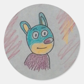 Adesivo Redondo Bonito Cartoon Engraçado Animal