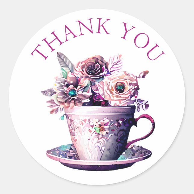 Adesivo Redondo Bonito Chique Vitoriano Obrigado (Frente)