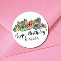 Bonito Colorido Moderno Feliz Aniversário