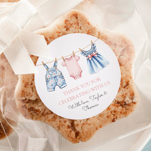 Adesivo Redondo Bonito Denim Blue Jean Girl Obrigado