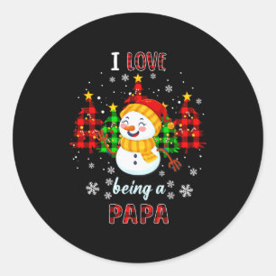 Adesivo Redondo Bonito Eu Amo Ser Um Papai Boneco De Neve Natal Va