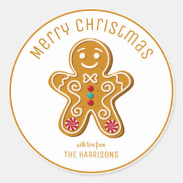 Adesivo Redondo Bonito Gingercake Man Cookies Natal