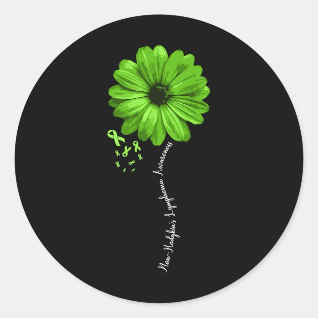 Adesivo Redondo Bonito guerreiro da consciência do linfoma não-hod (Frente)