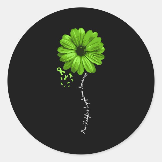 Adesivo Redondo Bonito Guerreiro de Consciência do Linfoma Não Hod (Frente)