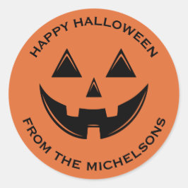Adesivo Redondo Bonito Halloween Jack O Lanterna Pumpkin