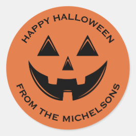 Adesivo Redondo Bonito Halloween Jack O Lanterna Pumpkin