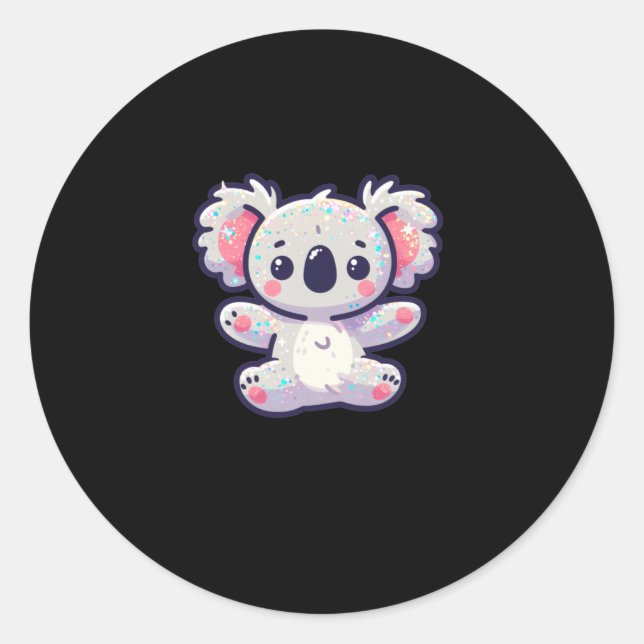 Adesivo Redondo Bonito Koala Sticker (Frente)