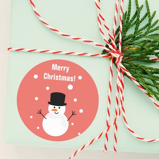 Adesivo Redondo Bonito Natal Neve Inverno Feriado Festivo Neve (Criador carregado)