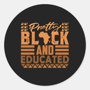 Adesivo Redondo Bonito negro e educado História negra mês