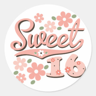 Adesivo Redondo Bonito Petal Sweet 16 Stickers