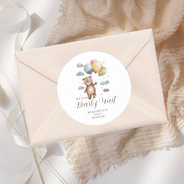 Adesivo Redondo Bonito, podemos esperar o Chá de fraldas do Balão 