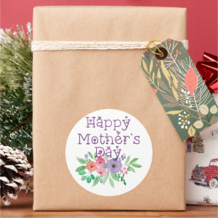 Adesivo Redondo Bonito presente para o dia das mães