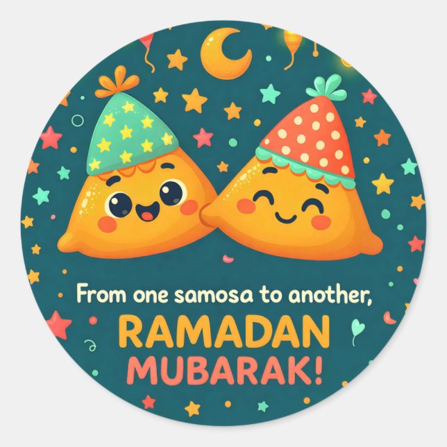 Adesivo Redondo Bonito Ramadan Mubarak (Frente)