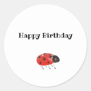 Adesivo Redondo Bonito Red Ladybug bonito personalizável