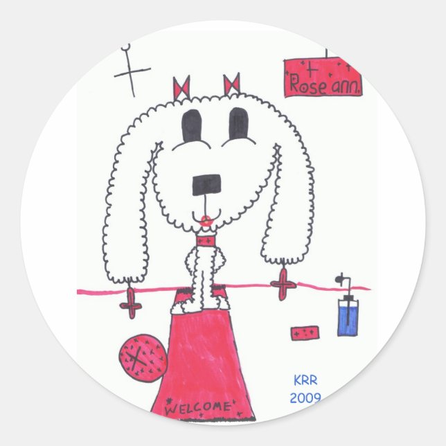 Adesivo Redondo Bonito "Roseann" - autocolantes (Frente)