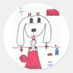 Adesivo Redondo Bonito "Roseann" - autocolantes