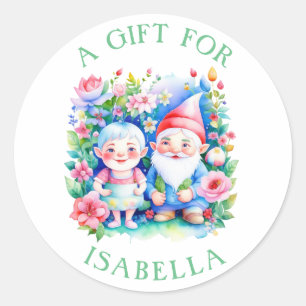 Adesivo Redondo Bonito Sr. e Sra. Clause Personalizaram o Natal