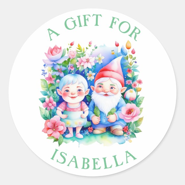 Adesivo Redondo Bonito Sr. e Sra. Clause Personalizaram o Natal (Frente)