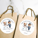 Adesivo Redondo Bonito urso de pelúcia, casal de noiva<br><div class="desc">Ursos bonitos obrigado de casamento de casal noiva você favorece adesivos,  ursinhos de casamento de cor aquática por diversão obrigado de casal seu adesivo</div>