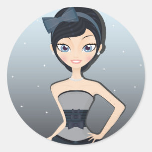 Adesivo Redondo Bonito vestido