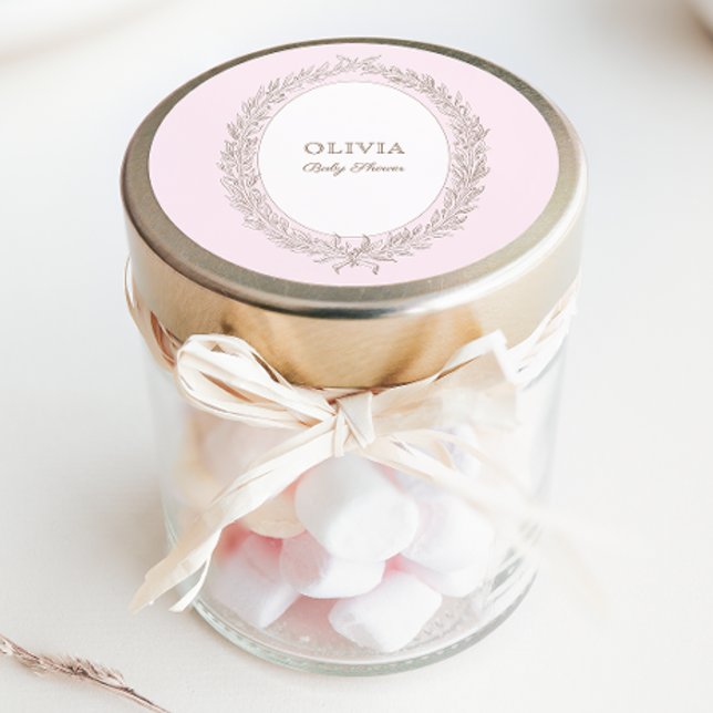 Adesivo Redondo Bonjour Bebe French Patisseriserie Chá de fraldas  (Criador carregado)