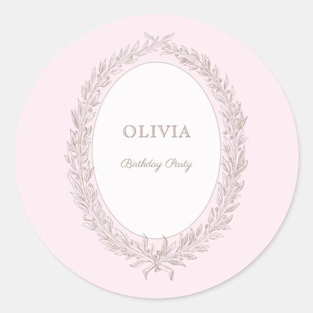 Adesivo Redondo Bonjour Bebe French Patisseriserie Festa de aniver (Frente)