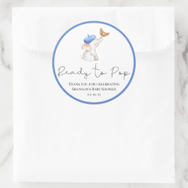 Adesivo Redondo Bonjour Bebe - Garota Romântica - Chá de fraldas C