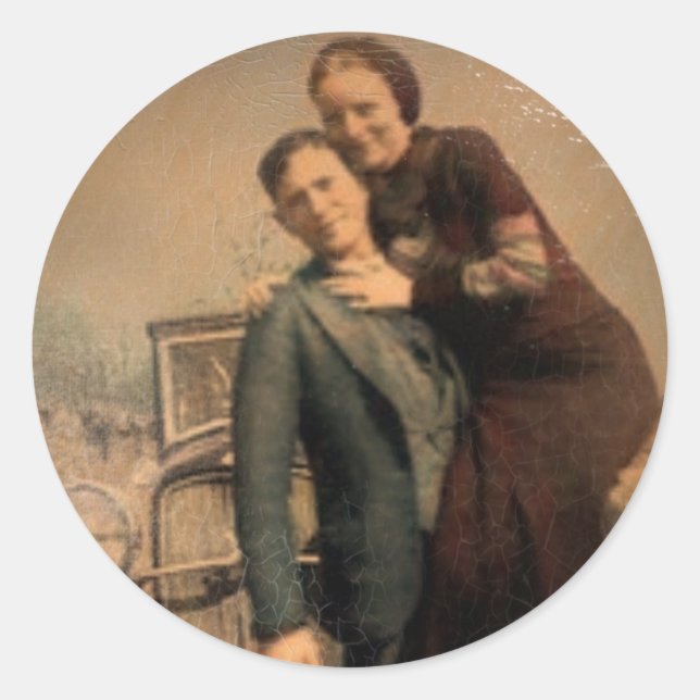 Adesivo Redondo Bonnie & Clyde (Frente)