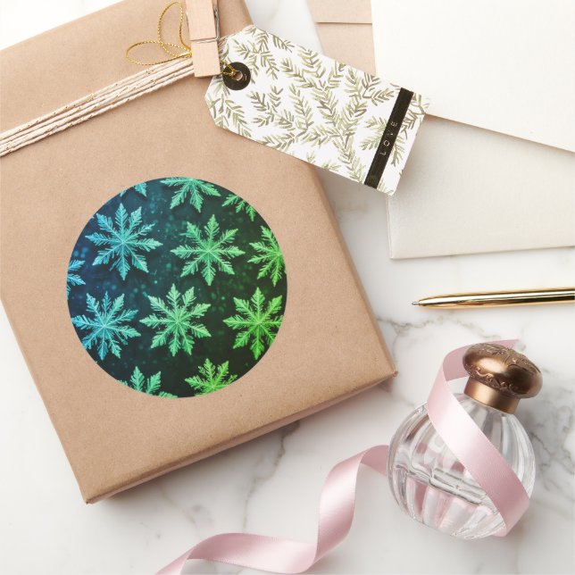 Adesivo Redondo Bons palitos de neve de Natal (Presentear)