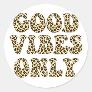 Adesivo Redondo Bons Vibes Apenas - VSCO Girls Leopard Print Stick