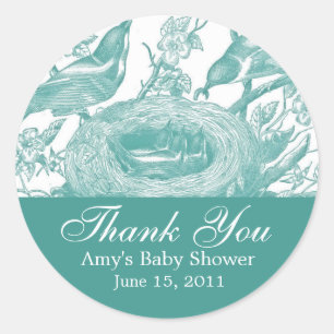 Adesivo Redondo Bons Vintage Birds e Florals