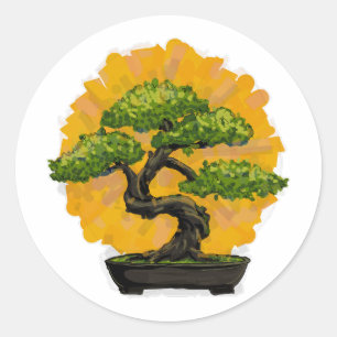 Adesivo Redondo Bonsai Tree Lover